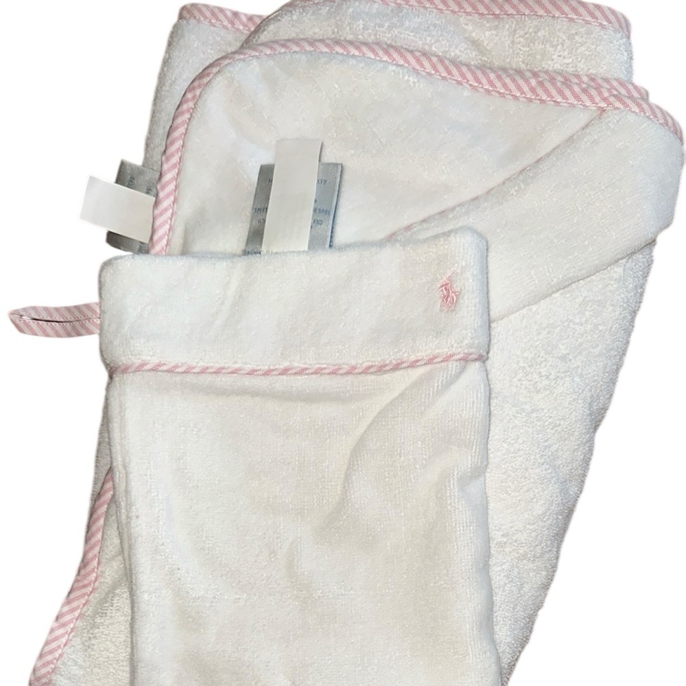 NWOT Ralph Lauren Kids White and Pink 3pc Matching Robe Set, includes box - Picture 12 of 16
